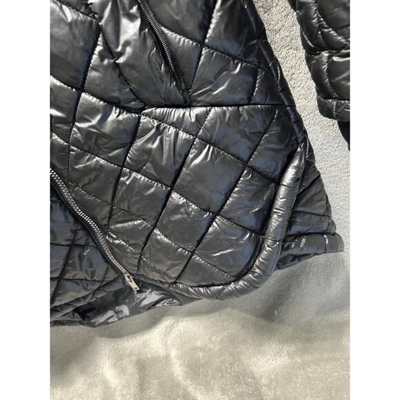 BCBGMAXAZRIA M Feather Free EC0-Friendly Fill Packable Black Puffer Jacket Coat - Picture 2 of 8